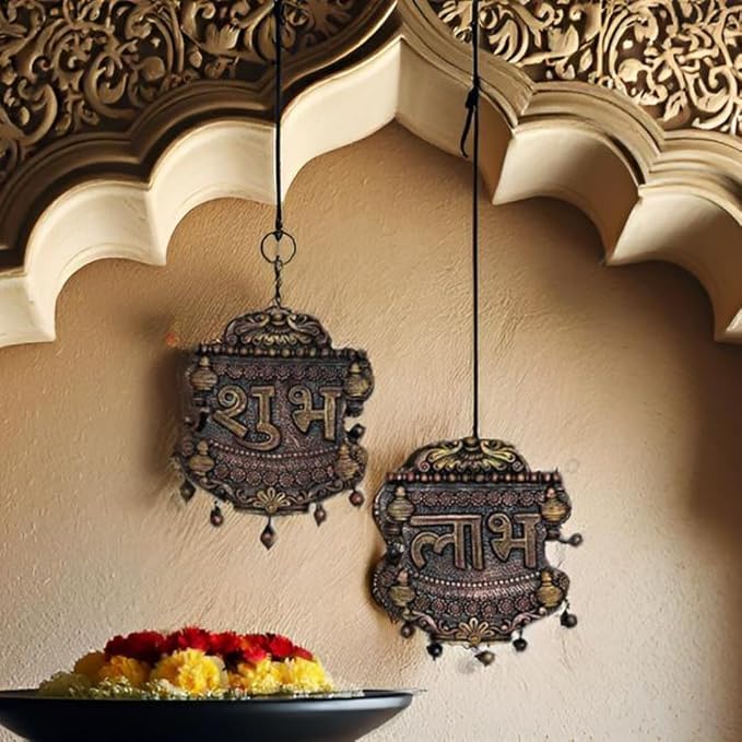 Kraftlik Handicrafts Terracotta Shubh Labh Hanging Board - Image 2