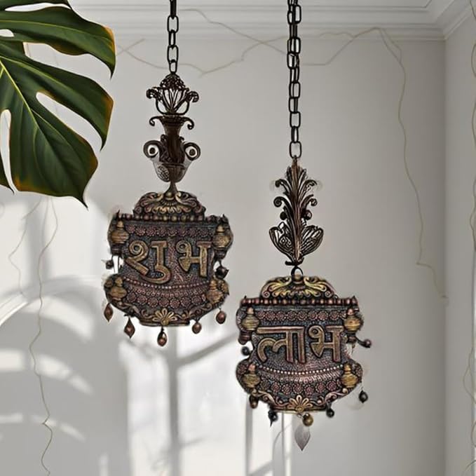 Kraftlik Handicrafts Terracotta Shubh Labh Hanging Board - Image 3