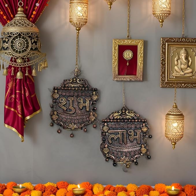 Kraftlik Handicrafts Terracotta Shubh Labh Hanging Board - Image 5