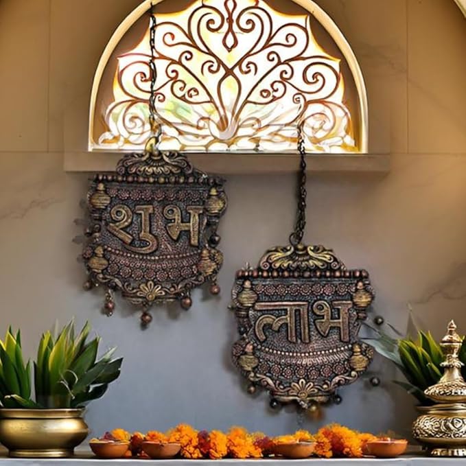 Kraftlik Handicrafts Terracotta Shubh Labh Hanging Board - Image 6